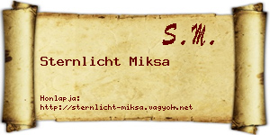 Sternlicht Miksa névjegykártya
